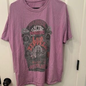 Electric Led Zeppelin Graphic Tee in Purple Pink no tag but fits like L